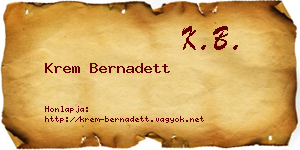 Krem Bernadett névjegykártya